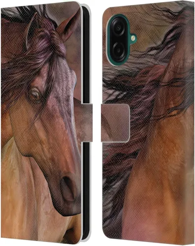 Vista 310 de Head Case Designs Officially Licensed Laurie Prindle A Morgan Christmas Western Stallion Leather Wallet Case Compatible with Samsung Galaxy A07 4G