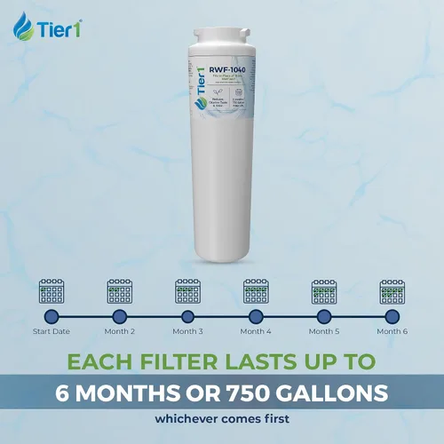 Vista 7 de Tier1 Filtro de agua para refrigerador RWF1040 UKF8001 Reemplazo para Whirlpool EDR4RXD1, Maytag 4396395, rwf0900a, fl-rf07, fmm-2 Hasta 6 meses