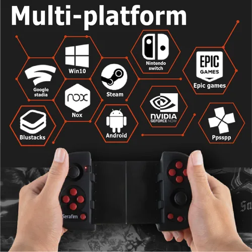 Vista 3 de Serafim S1 Bluetooth Mobile game controller, joystick, gamepad with Macro, Turbo, Button Mapping for Nintendo Switch, PC, Android, Steam