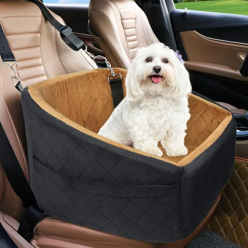 Vista 11 de NEEZUKAR Asiento de automóvil para perros pequeños y medianos, asiento elevador desmontable lavable para perros de menos de 30 libras, asiento