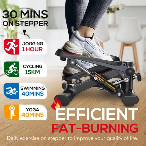 Vista 2 de Keppi Fitness Stair Stepper, Steppers for Exercise at Home, Stepper with 2 Pairs of Resistance Bands for Efficient Cardio - Fitstep Series