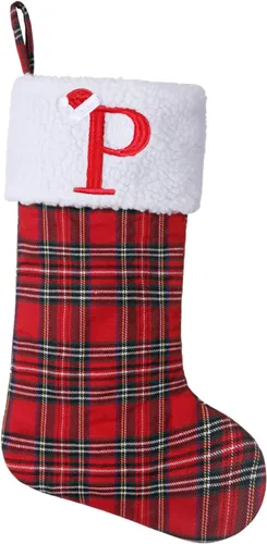 Vista 34 de Calcetines de Navidad bordados con monograma inicial de 20 pulgadas, decoración de Navidad, calcetines personalizados, decoración de temporada