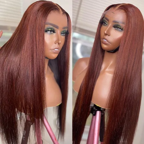 Vista 12 de Lovestory Peluca de encaje frontal larga y recta color blanco platino, predepilada, rubio platino, pelucas de encaje frontal sintético para mujeres