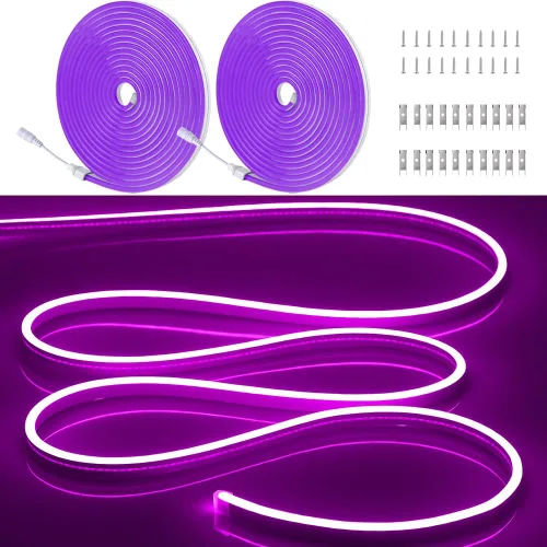 Vista 34 de Tiras de Luces LED de Neón Blancas de 12V - 16.4 Pies Flexibles Impermeables Cortables, Luces de Cuerda de Neón de Silicona Flexible para Cocina