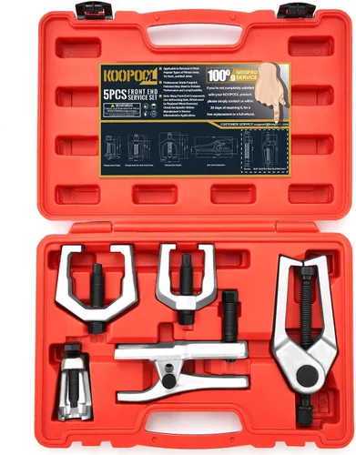 Vista 6 de KOOPOOL Separador de Rótula, Extractor de Brazo Pitman, Herramienta de Extremo de Barra de Acoplamiento, Juego de Servicio Frontal 5-en-1 para Fácil