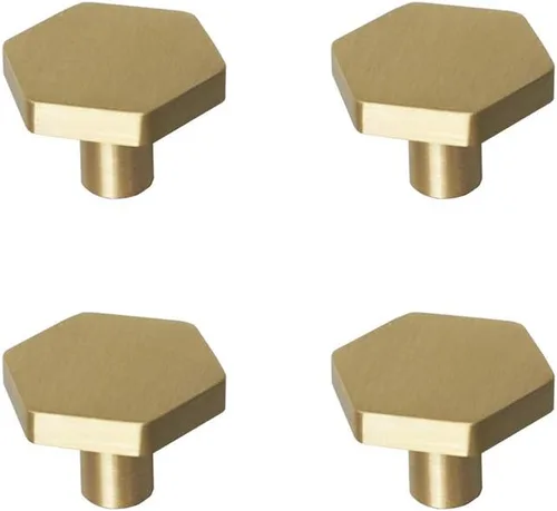 Vista 11 de RZDEAL Pomos de latón macizo de 1-1/10 pulgadas, pomo y tiradores hexagonales para cajones de tocador (10 unidades)