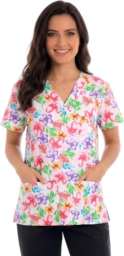 Vista 51 de Just Love - Tops de trabajo festivos para mujer Aqua - Luna y estrellas