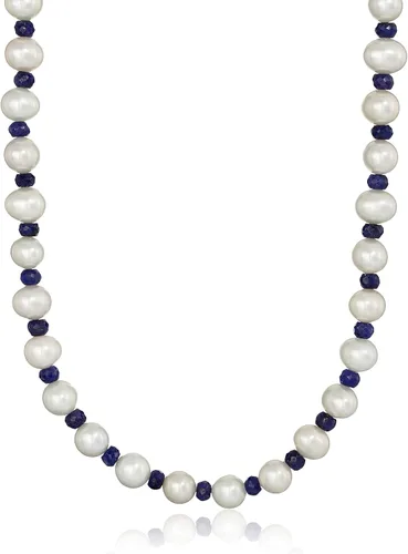Vista 2 de 7, 7,5, perlas de agua dulce cultivadas de color blanco con 4hebra de infinitas5mm. Collar, 50