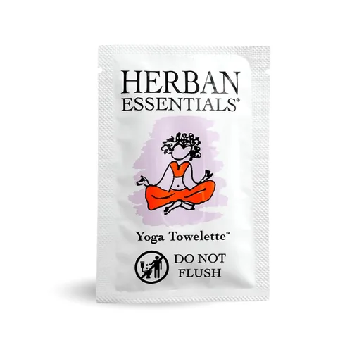 Vista 2 de Herban Essentials Toallitas para esterillas de yoga, aceite esencial de lavanda, toallitas húmedas envueltas individualmente para toallitas después