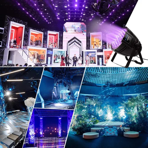 Vista 6 de BETOPPER Luces DJ DMX activadas por sonido, 54 x 3W LED Par Luces RGB DMX, DJ Par Iluminación para iglesia, concierto, boda, fiesta, bar