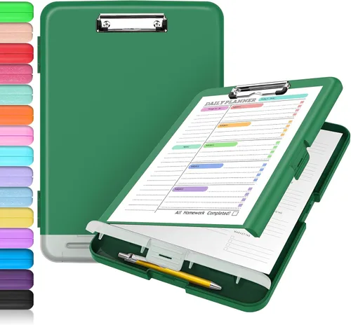 Vista 22 de Sooez - Sujetapapeles de documentos clínicos con almacenamiento, sujetapapeles de plástico resistente, de alta capacidad, con soporte para bolígrafo
