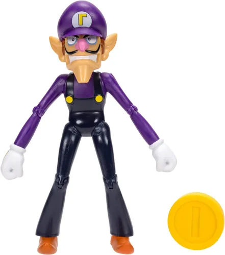 Vista 3 de Super Mario Waluigi - Figura de acción de 4 pulgadas con moneda