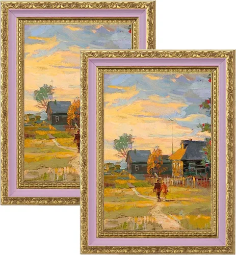 Vista 22 de eletecpro 8x10 Vintage Picture Frame, Glass Cover, Gold, 2-Pack Dorado