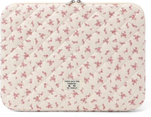 Vista 28 de Funda acolchada para laptop de 15 a 15.6 pulgadas, bonita funda protectora acolchada para computadora portátil con estampado floral para MacBook