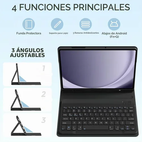 Vista 6 de Funda con teclado para Samsung Galaxy Tab S6 Lite de 10,4 pulgadas 2024 Negro