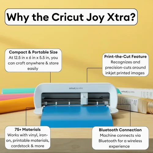 Vista 3 de Cricut Joy Xtra Cutting Machine - Paquete de fabricación de camisetas con mini prensa térmica EasyPress, incluye materiales inteligentes para Combo