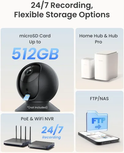 Vista 7 de REOLINK E1 Pro (negro) cámara PT de 3K Wi-Fi para interiores para monitoreo de bebés y mascotas, seguimiento automático, visión nocturna de 5MP