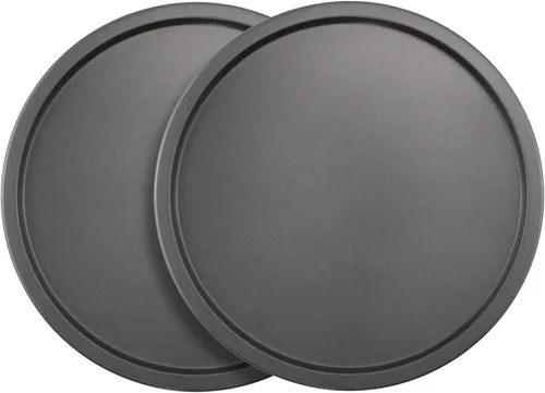 Vista 3 de GoodCook Conjunto de 2 bandejas para pizza personales antiadherentes de acero de 10", gris
