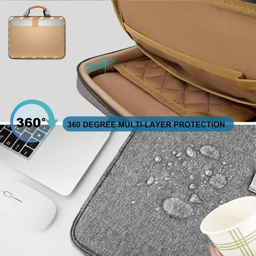 Vista 4 de ZINZ - Funda para portátil de 13 pulgadas con funda expandible, maletín protector de computadora con múltiples bolsillos, compatible con MacBook