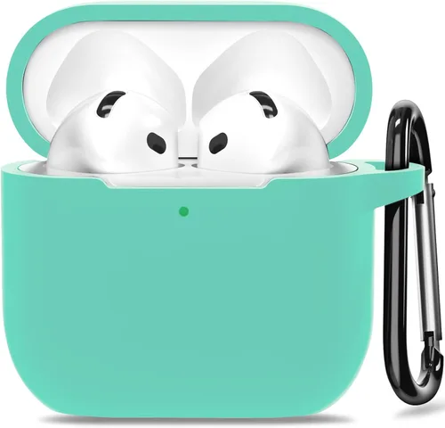 Vista 8 de Funda para AirPods 4, funda de silicona compatible con Apple AirPods de 4ª generación, color rojo