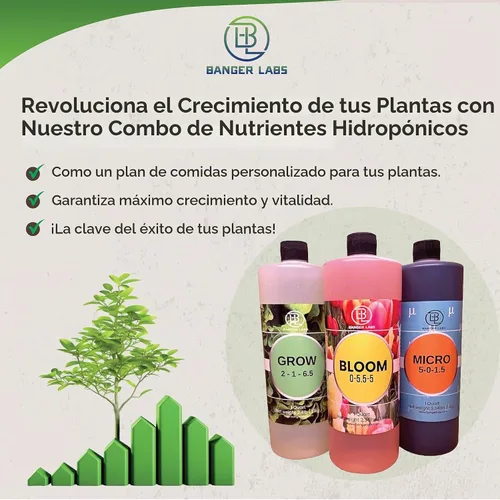Vista 4 de Kit de nutrientes hidropónicos: cultiva, florece, micro alimento para plantas para cultivar verduras, frutas, flores, hierbas para suelo