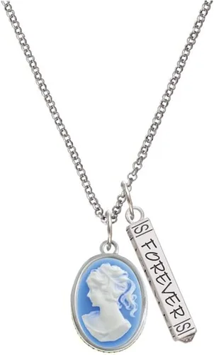 Vista 2 de Silvertone - Collar con dije de barra de ángel guardián camafeo, ovalado pequeño, 23 pulgadas