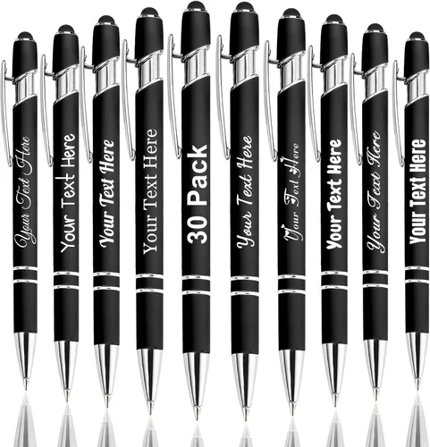 Vista 57 de Hasta 300 bolígrafos personalizados a granel con nombre personalizado con grabado gratis, puntas de lápiz capacitivo grabado, bolígrafo