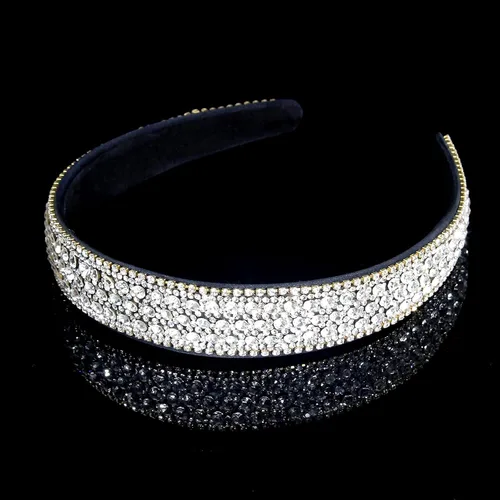 Vista 12 de Wecoe Diadema con diamantes de imitación para mujeres y niñas, azul, diadema de moda, antideslizante, brillante, cristal, diamante, banda fina