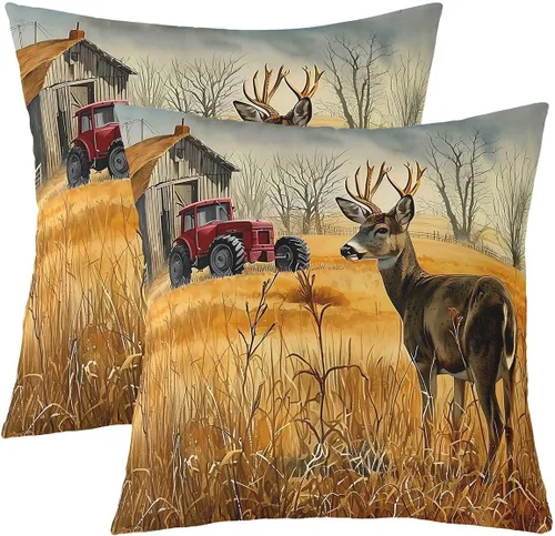 Vista 13 de Juego de 2 fundas de almohada con estampado de piel de vaca de 16"x16", fundas de cojín de piel de vaca para sala de estar, dormitorio, casa