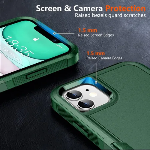 Vista 4 de SPIDERCASE Funda a prueba de golpes para iPhone 11, [protección contra caídas de grado militar de 10 pies], con 2 piezas