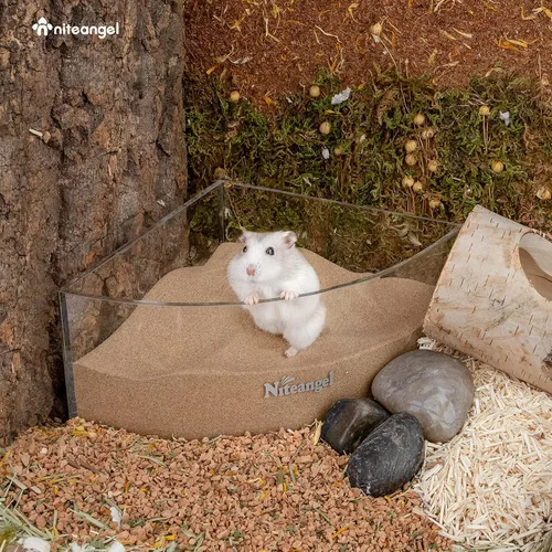 Vista 5 de Niteangel Baño de Arena del Desierto para Hámster Baño Sin Polvo o Arena para Baño de Hámster, Chinchillas, Jerbos, Ratones, Degu u Otras Mascotas