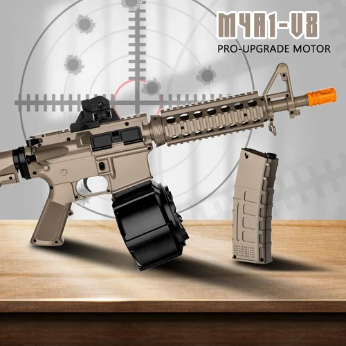 Vista 6 de Juguetes Eléctricos de Gel Nuevos M4A1, Modo Semiautomático y Completamente Automático Splat-Blaster con FPS 280 y 100 Pies para Juego de Equipo al