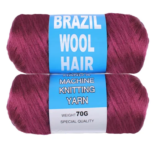 Vista 8 de COOKOO 2 rollos de hilo de lana brasileña color negro natural para cabello trenzado de ganchillo, trenzas, torsión, urdimbres, torsión senegalesa
