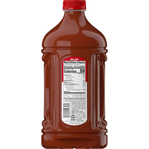 Vista 3 de Campbell's Jugo de tomate 100% bajo en sodio, botella de 64 onzas líquidas (paquete de 6)