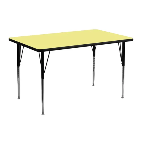 Vista 9 de EMMA + OLIVER Mesa de actividades ajustable con laminado térmico gris 24x48
