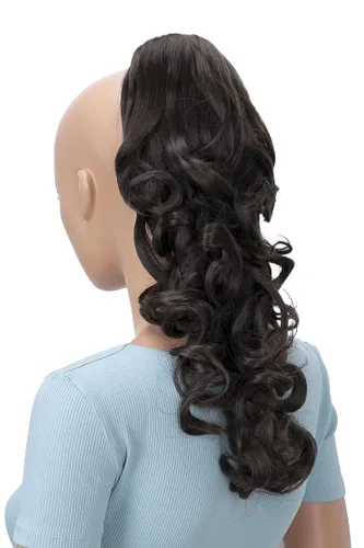 Vista 18 de CAISHA Extensión de clip de cola de caballo de 16 "voluminoso ondulado marrón ceniza H214