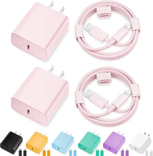 Vista 8 de Cargador para iPhone de carga rápida, paquete de 20 W, tipo C, bloque de carga rápida con [10 pies y 6 pies] USB C a cable Lightning compatible