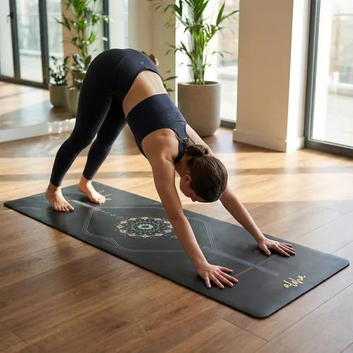 Vista 7 de Aloha Bliss - Tapete de yoga – Goma natural antideslizante, ecológica y resistente al sudor, alfombrilla de entrenamiento gruesa, 72 x 27 pulgadas