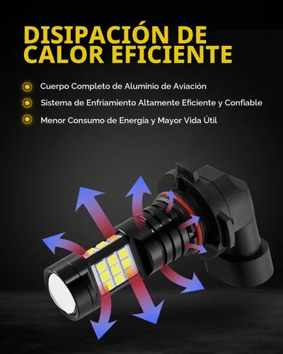 Vista 7 de Bombilla LED antiniebla H10 9145 9140, 6000 K, xenón blanco, compatible con Ford Explorer 2002-2010 y 2016-2018, paquete de 2