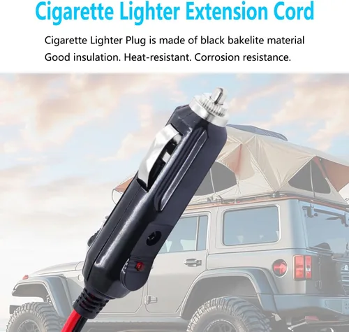 Vista 6 de Cargador de batería SAE para encendedor de cigarrillos, cable de carga de 16 AWG de 12 V, adaptador de liberación rápida, cable de carga con luz