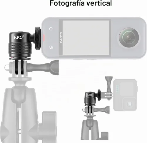 Vista 4 de HSU Montaje vertical para GoPro, adaptador de dirección de aluminio de 90