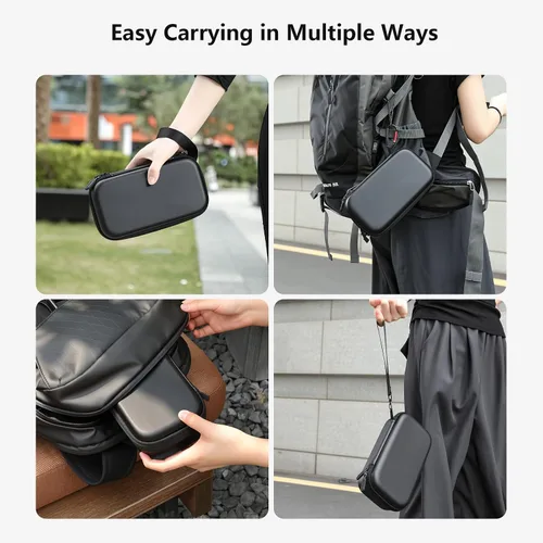 Vista 7 de AMAZEAR Funda de transporte portátil para DJI OSMO Pocket 4 / Xtra Muse, Pocket4 accesorios bolsa rígida para protección, almacenamiento Negro