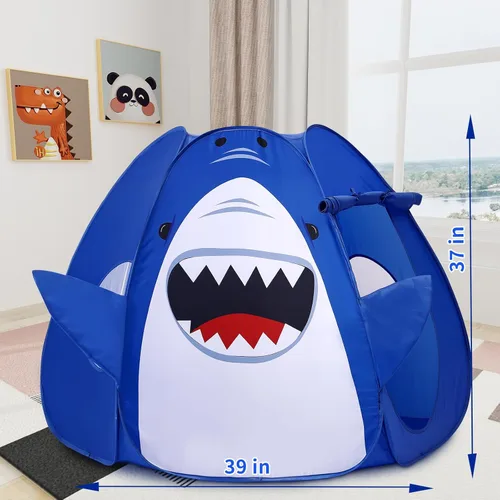 Vista 6 de Tienda de campaña de juegos para niños, tienda de campaña desplegable con diseño de tortugas con configuración automática para niñas y niños