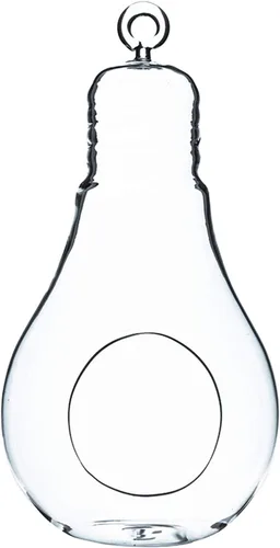 Vista 8 de WGV - Terrario de cristal colgante para plantas, ancho de 3 pulgadas, altura de 6 pulgadas, bombilla de aire para suculentas, jarrón transparente