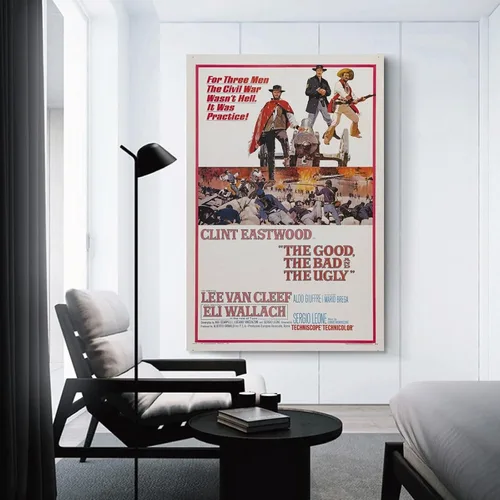 Vista 3 de QMena Póster retro de The Good The Bad And The Fey, póster impreso de alta definición y pósteres de arte de pared impresos en lienzo que se utilizan