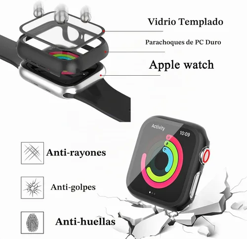 Vista 2 de Paquete de 12 fundas compatibles con Apple Watch de 1.575 pulgadas SE 3 SE 2 Series 6 5 4 SE con protector de pantalla de vidrio templado