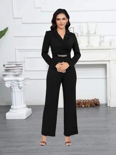 Vista 79 de DeftSharp Overol largo y elegante para mujer, sexy, para cóctel, fiesta, club, casual, para trabajo