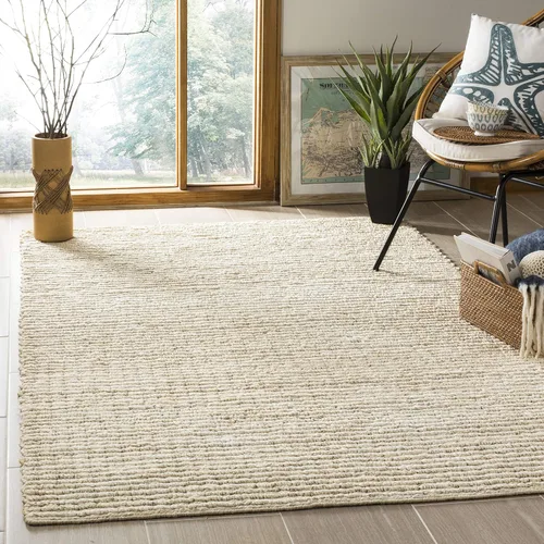 Vista 13 de SAFAVIEH Alfombra de área de 2 x 3 pulgadas, colección de fibra natural, marfil, yute hecho a mano, estilo granja, pelo grueso texturizado grueso
