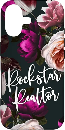 Vista 32 de iPhone 14 Plus Rockstar Realtor - Elegante estuche de regalo floral para agente inmobiliario