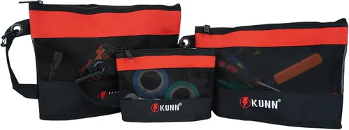Vista 11 de KUNN Tool Bag Zipper Pouch 3 Pack - Heavy Duty Utility Tool Storage Organizer with Carabiner for DIY,Electrician,Accessories and Travel